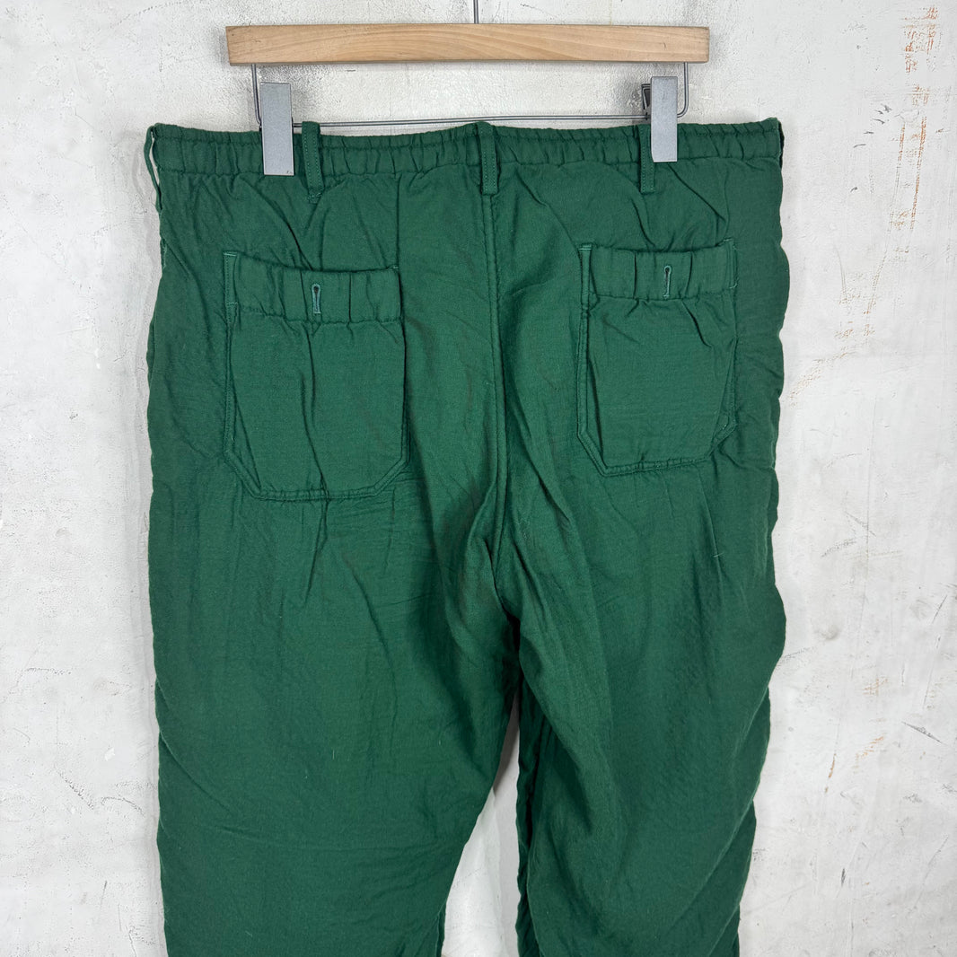 Yohji Yamamoto Green Wool Lined Pants