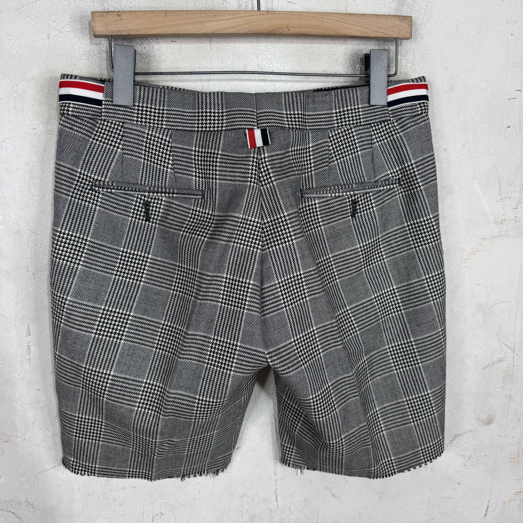 Thom Browne Plaid Cutoff Trouser Shorts