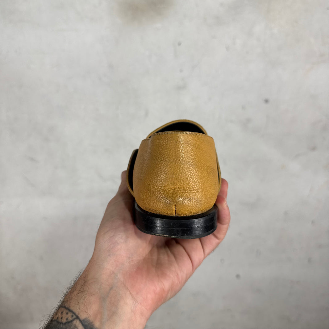 Loewe Tan Suede/ Leather Fold Down Loafers
