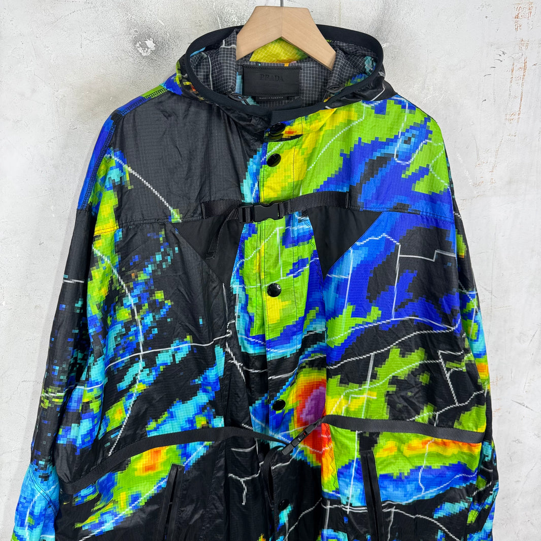 Prada Nylon Radar Long Parka Jacket