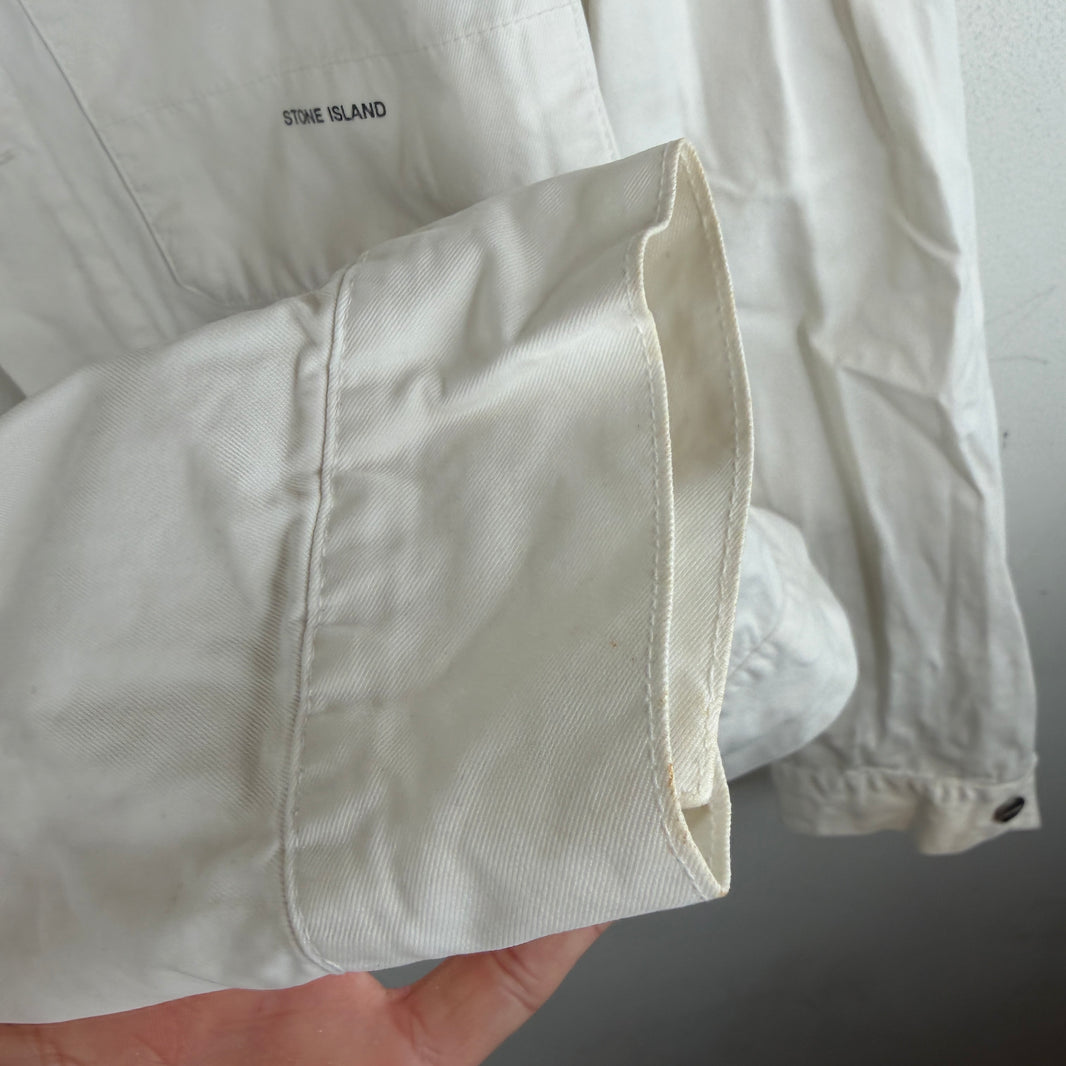 Stone Island White Button Up Jacket