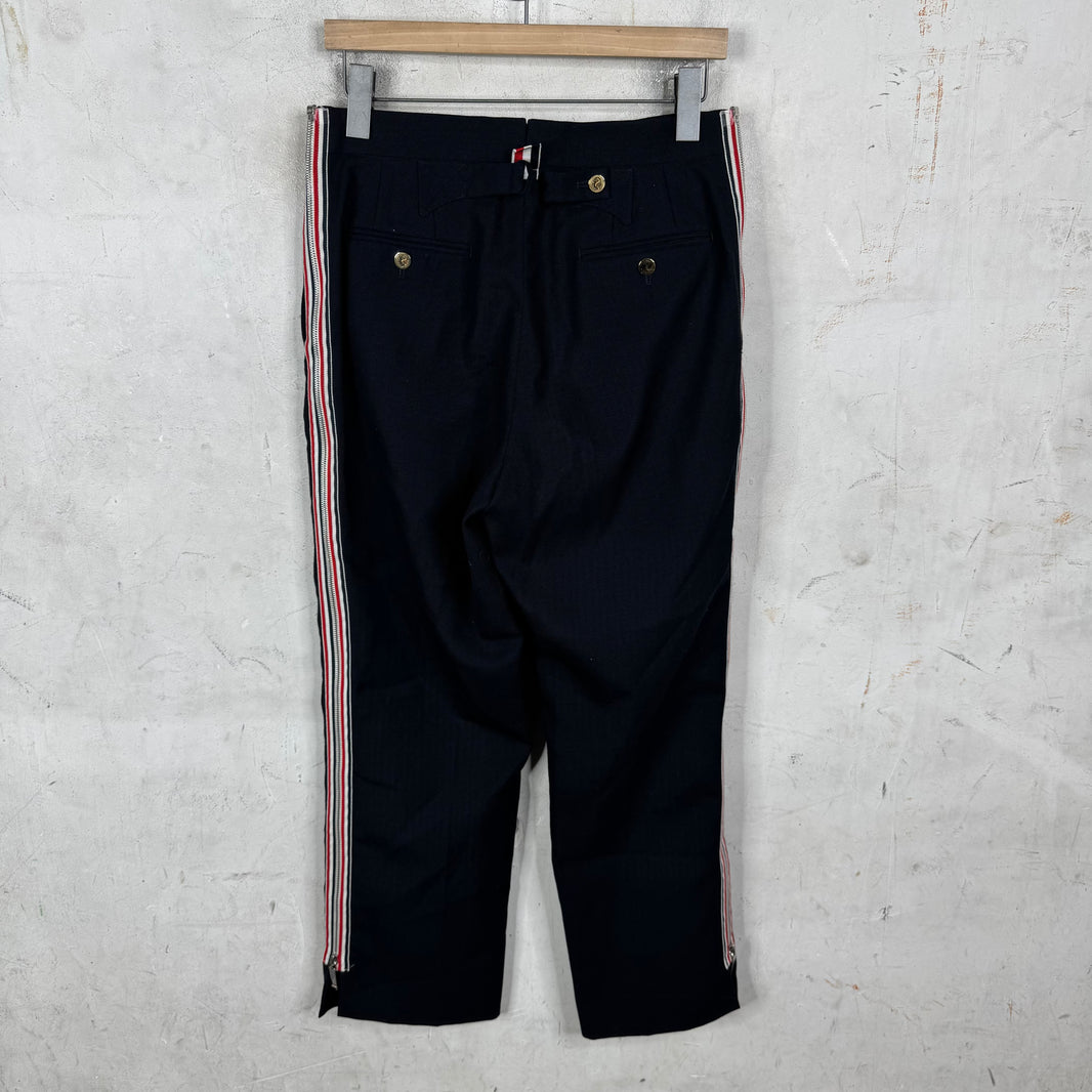 Thom Browne Sample Navy Zip Trousers