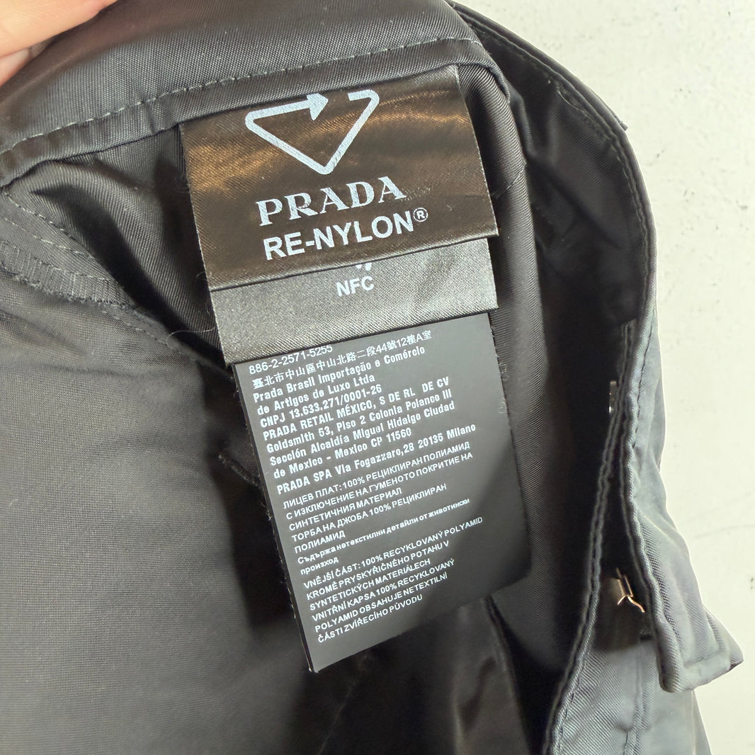 Prada Badge Buckle Nylon Cargo Pants