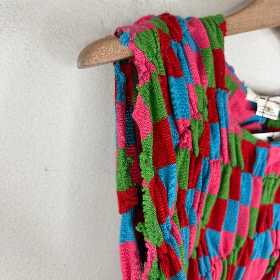 CDG Runway Multicolor Pinched Sleeveless Sweater