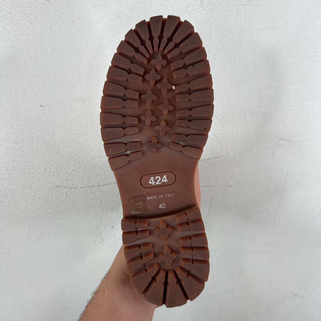 424 Camel Suede Pink Boots