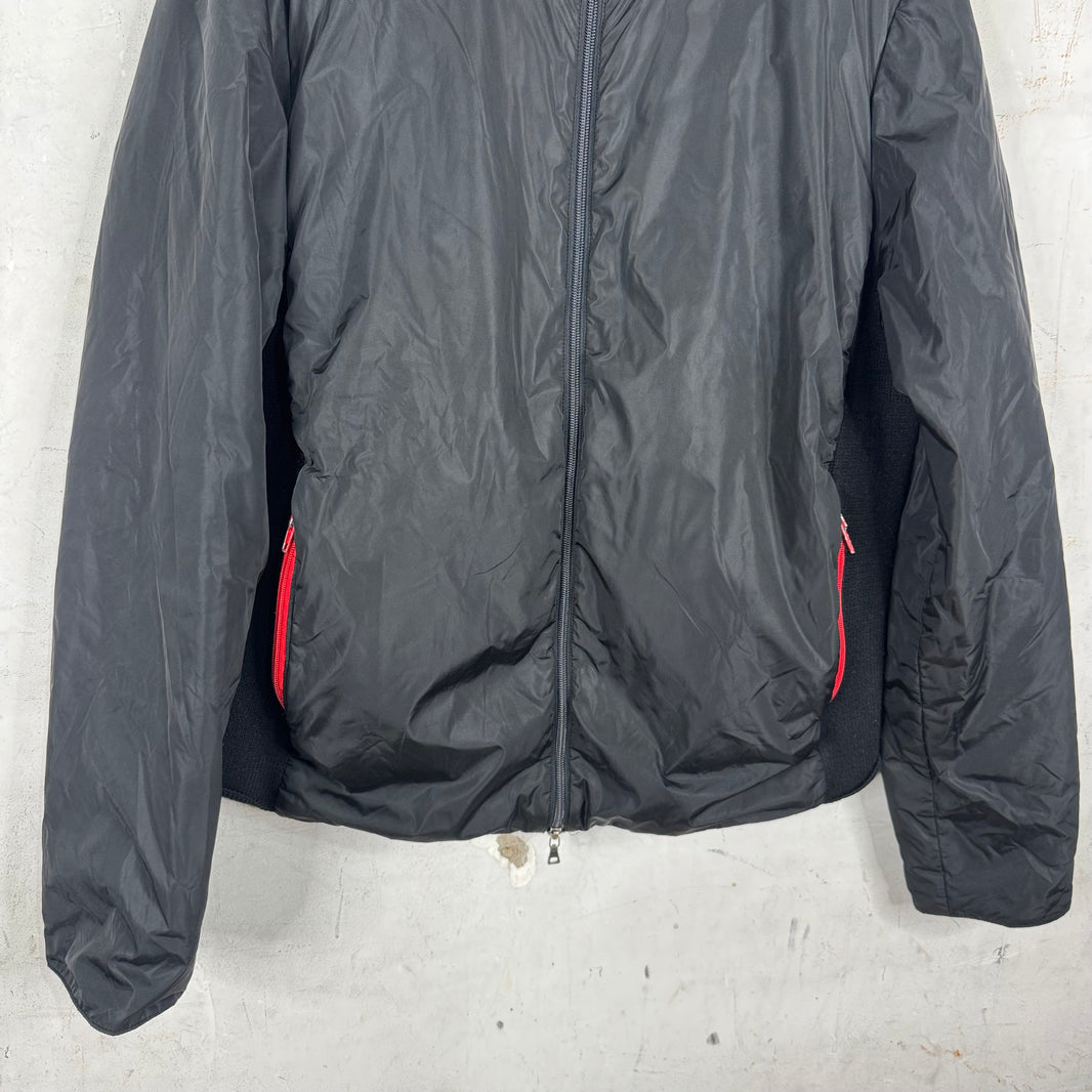 Prada Wool Lined Red Zipper Nylon Jacket