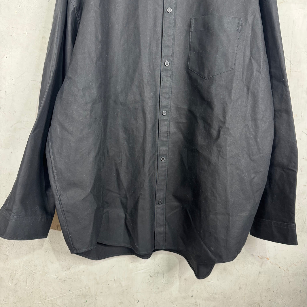 Balenciaga Black Canvas Snap Overshirt