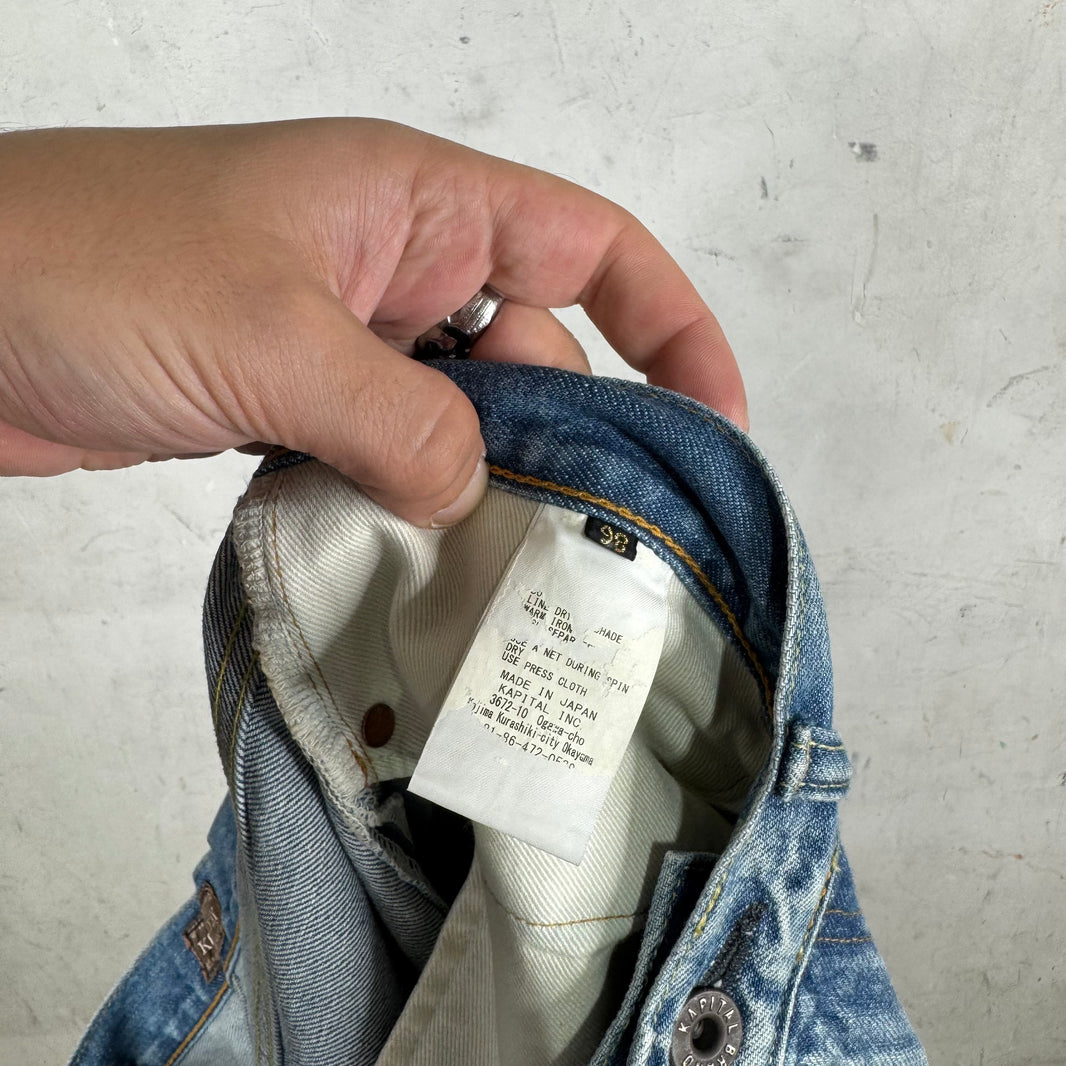 Kapital Blue Bone Denim Shorts