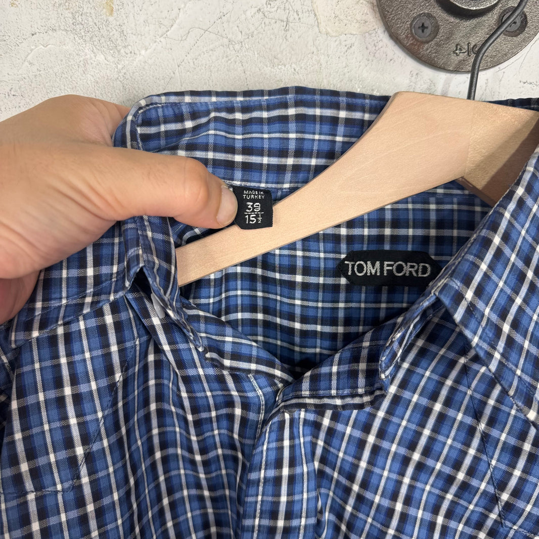 Tom Ford Plaid Snap Button Shirt