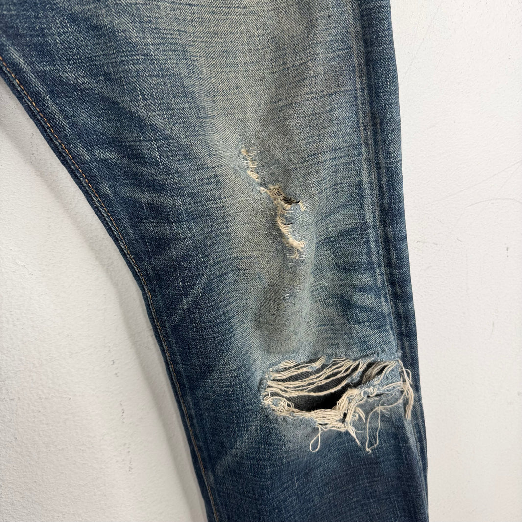RRL Distressed Slim Fit Jeans