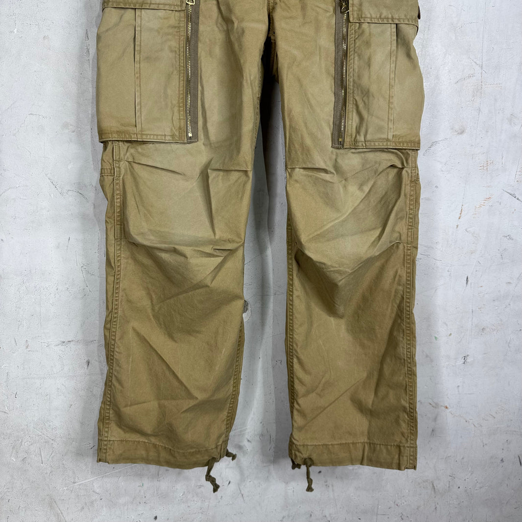 RRL Heavy Tan Zippered Cargos