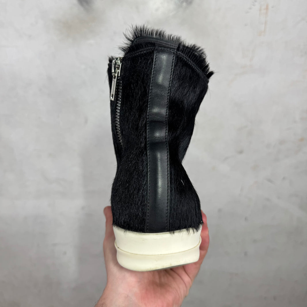 Rick Owens Black Ponyhair Ramone Highs