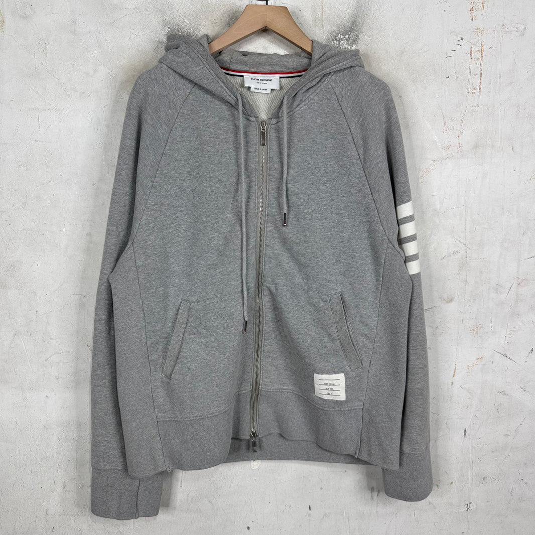 Thom Browne Grey Zipped Hoodie