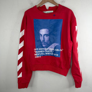 Off White Business Casual Red Crewneck