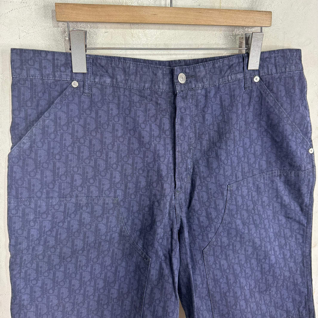 Dior Navy Oblique Double Knee Shorts