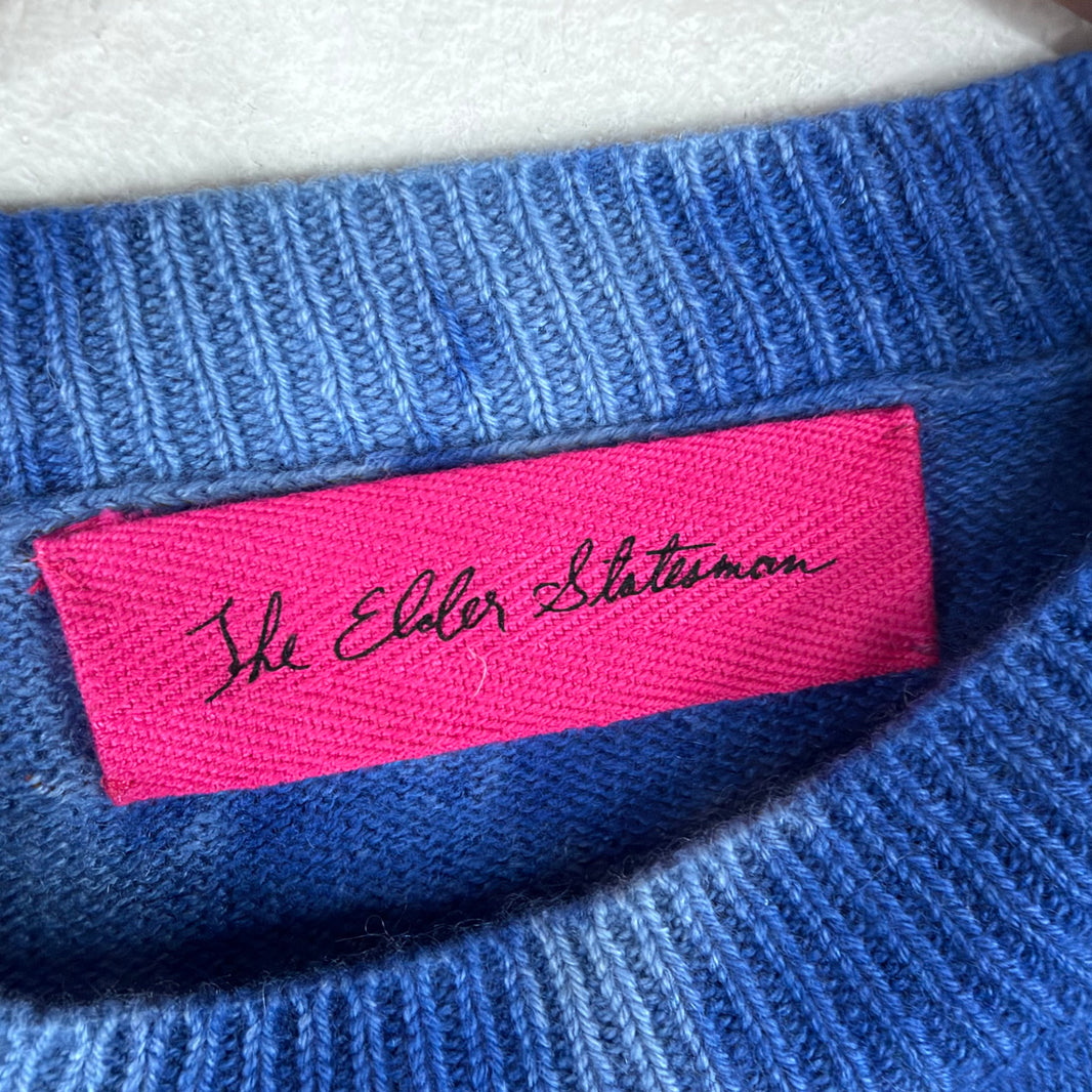 Elder Statesman Blue Tie-Dye Sweater