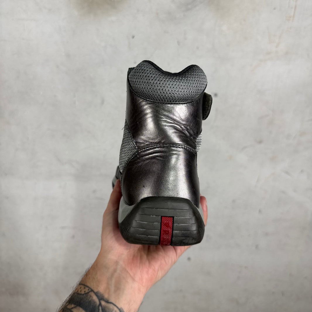 Prada Silver Straped High Americas Cup