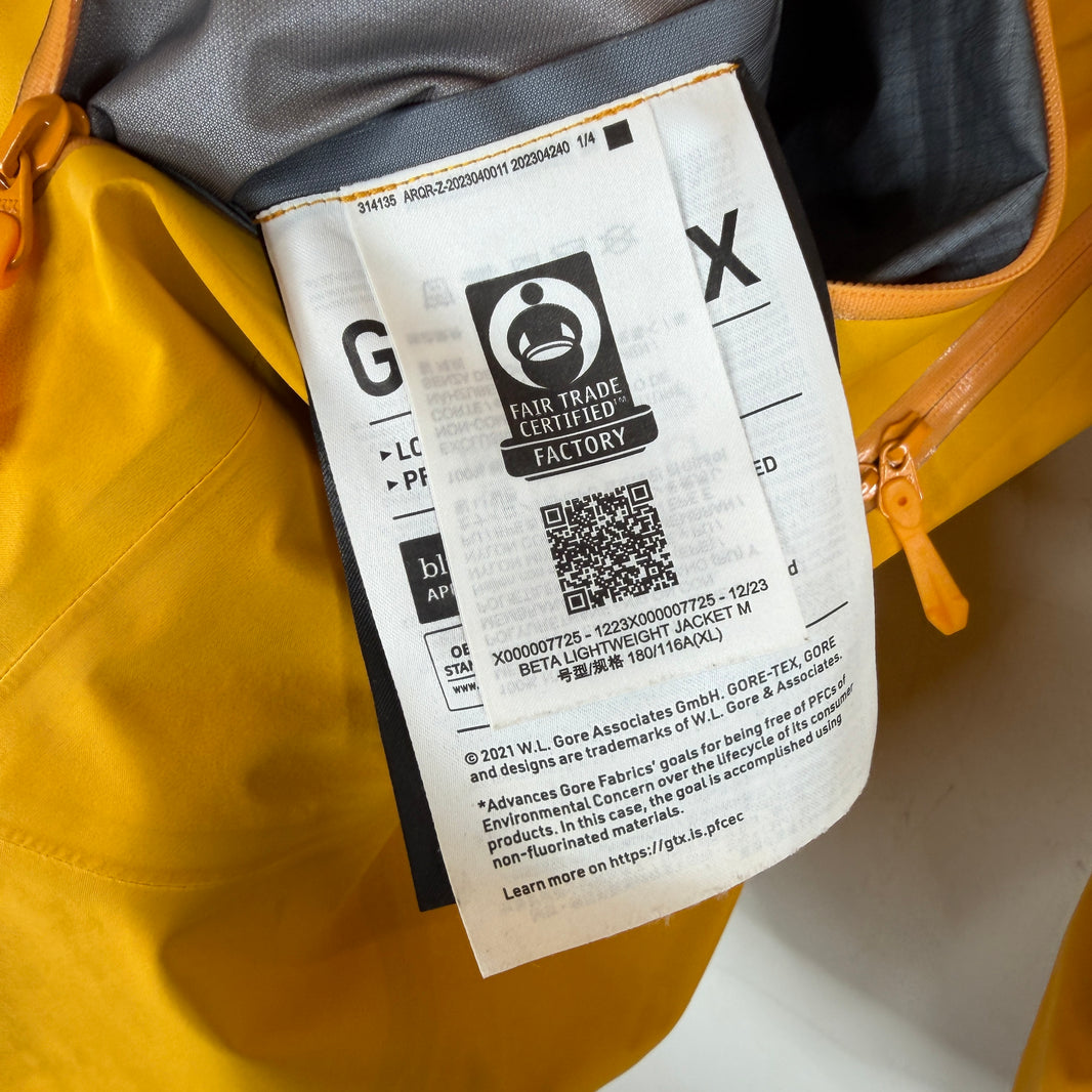 Arcteryx Yellow Beta Lightweight Jacket