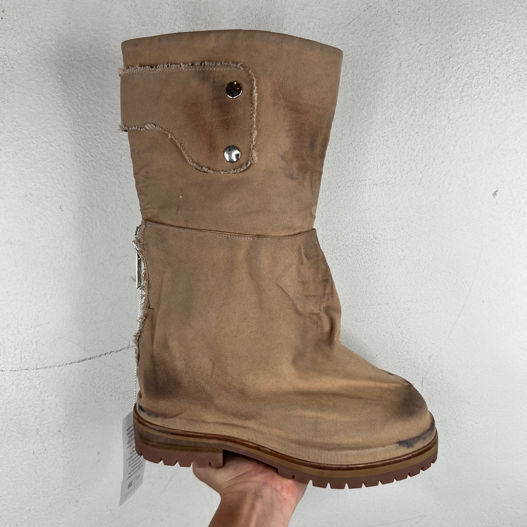 424 Beige Canvas Dragon Rider Boots
