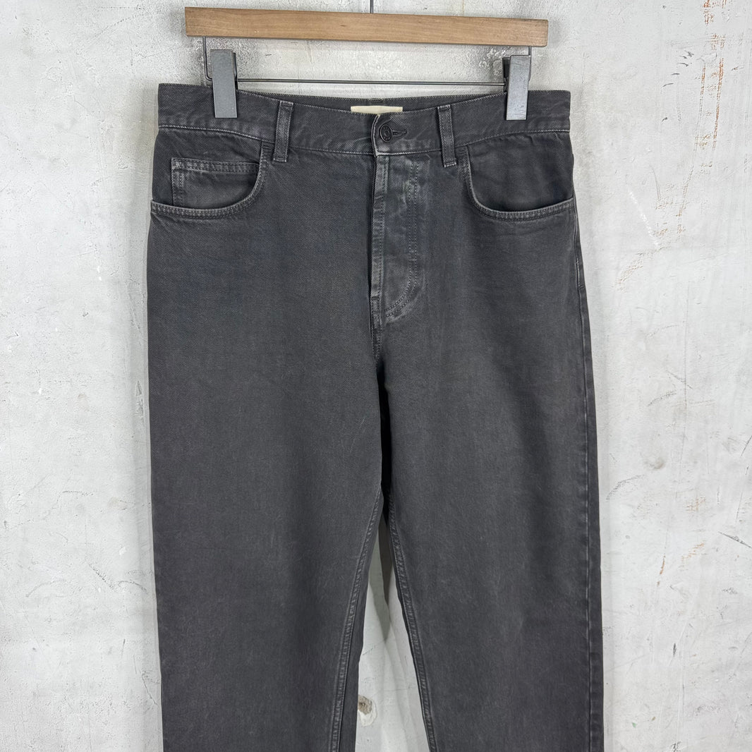 The Row Grey Wide Straight Jeans