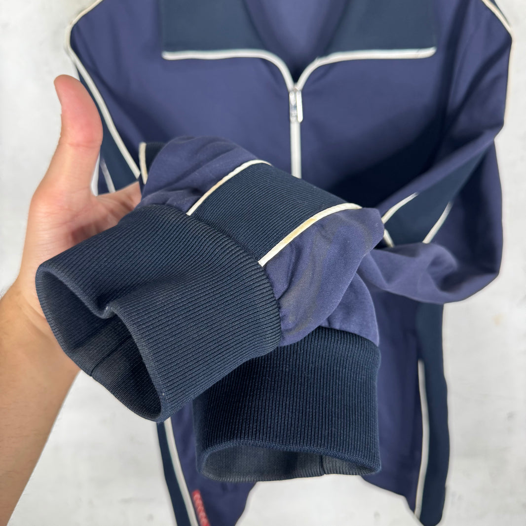 Prada Navy Red Bar Track Jacket