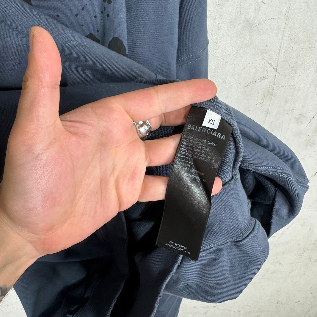 Balenciaga Navy Ink Blot Hoodie
