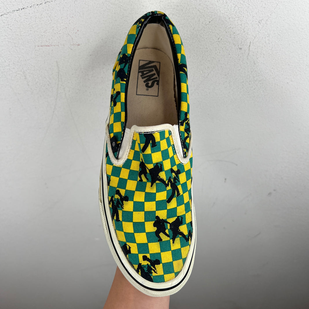 Undercover Vans Green Checkered Slip Ons