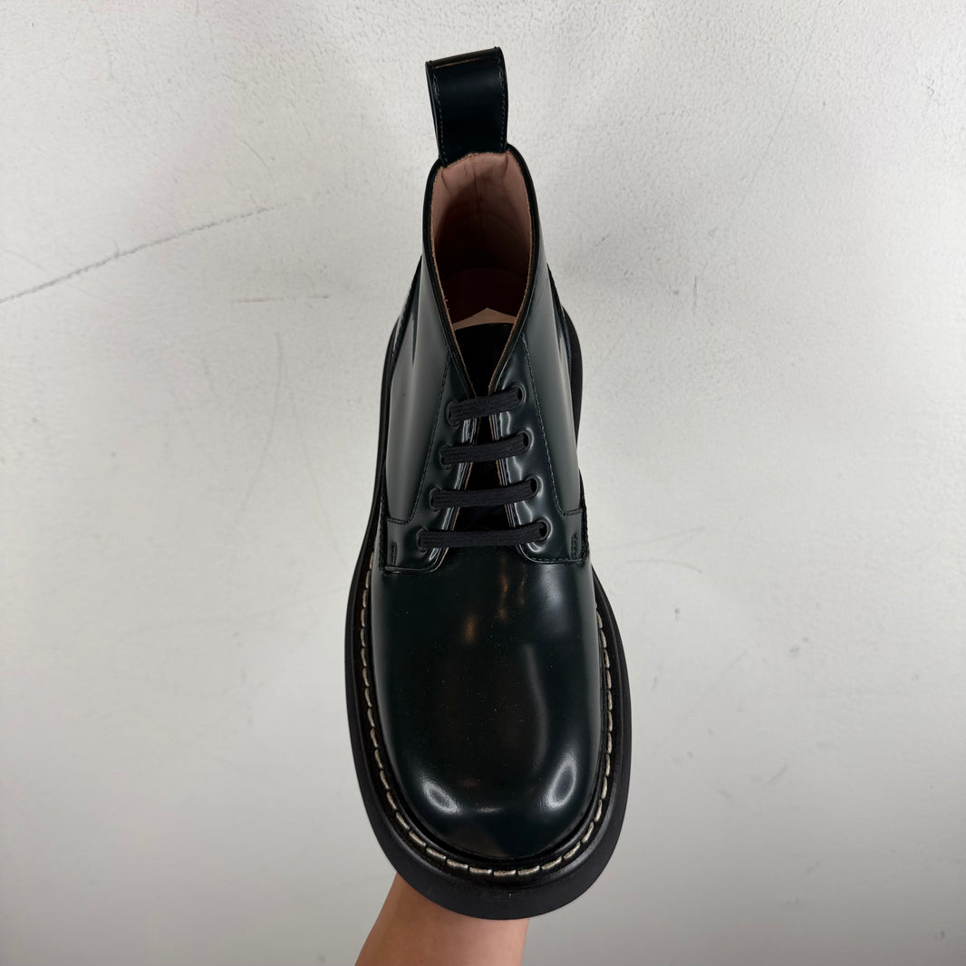 Bottega Veneta Forest Green Bounce Derbies