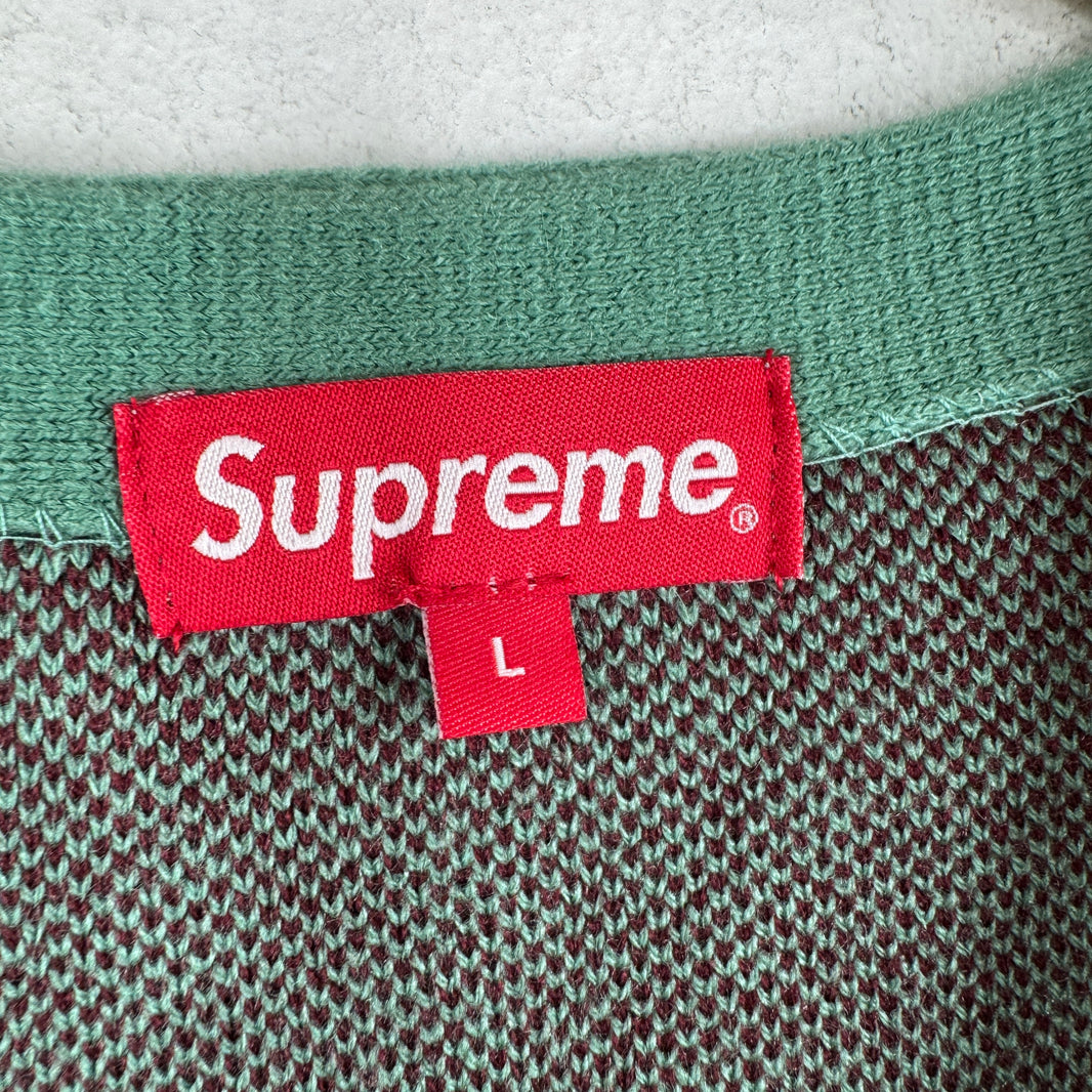 Supreme Green Checkered Cardigan