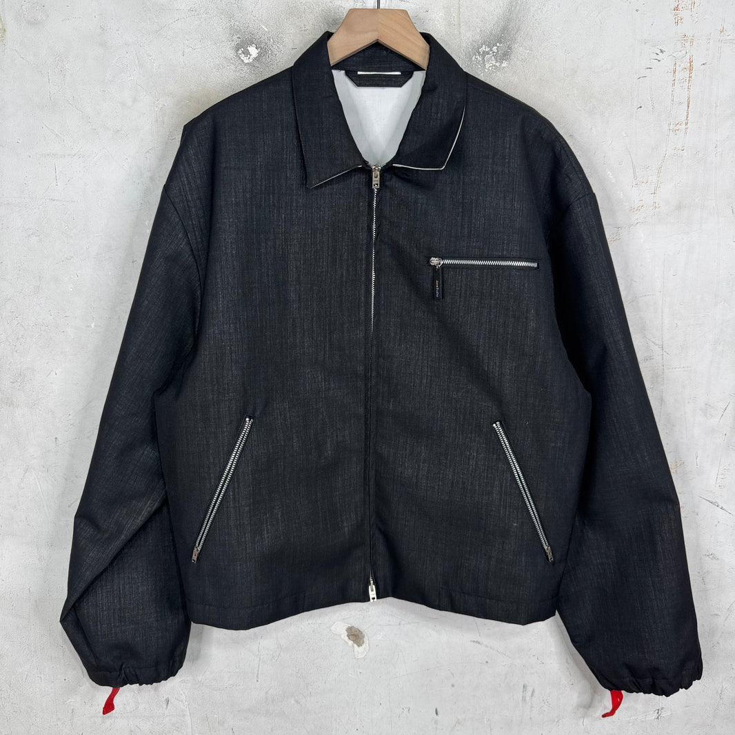 Acne Studios Black Wool Blend Zip-Up Jacket