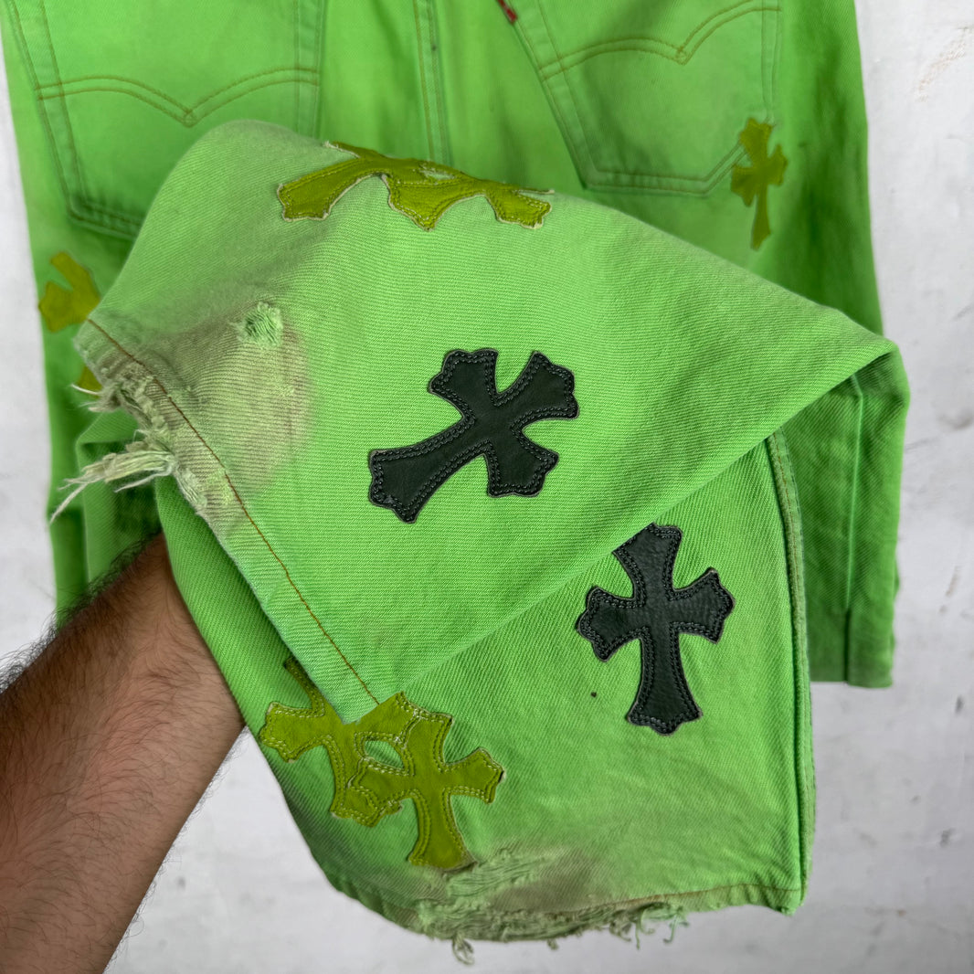 Chrome Hearts Levis Green Patch 501 Jeans