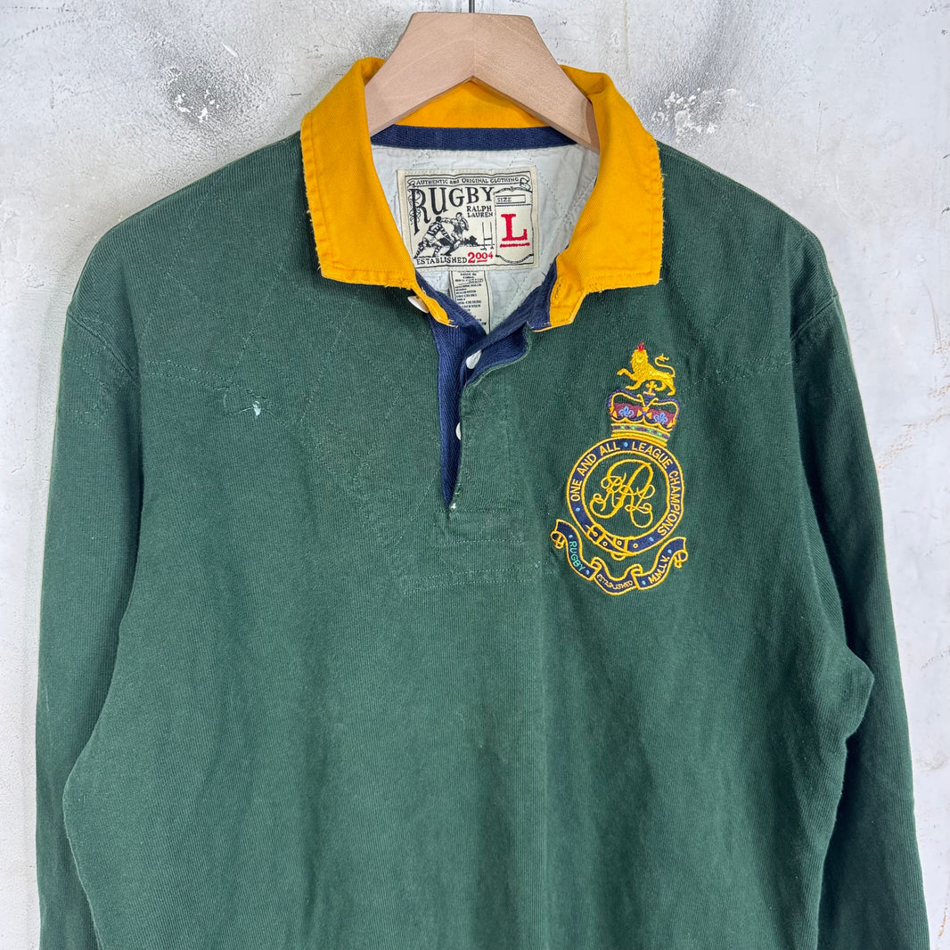 Ralph Lauren Rugby Green Crest Patch L/S Polo