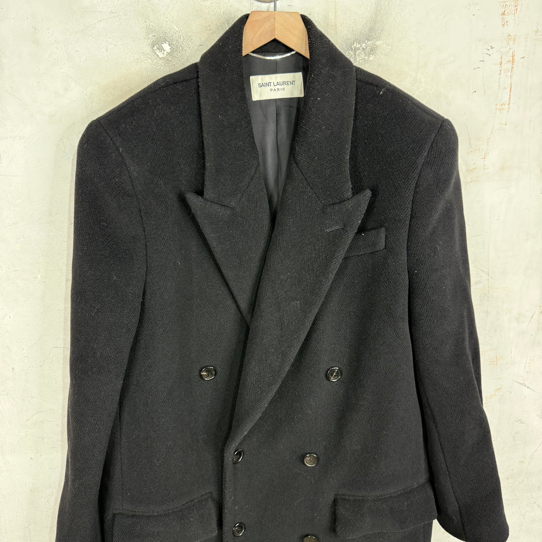 Saint Laurent Black Wool Trench Coat