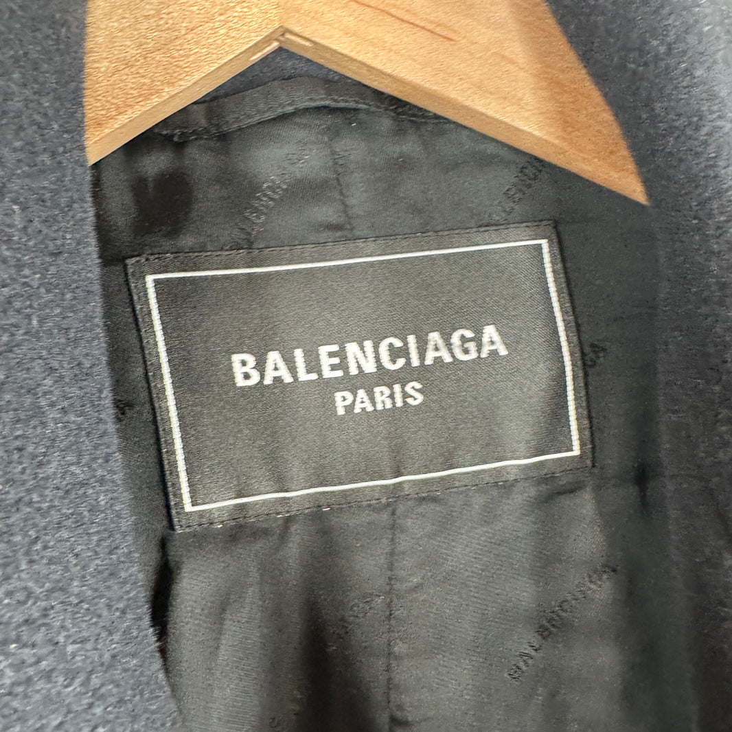 Balenciaga Safety Pin Distressed Bottom Trench Coat