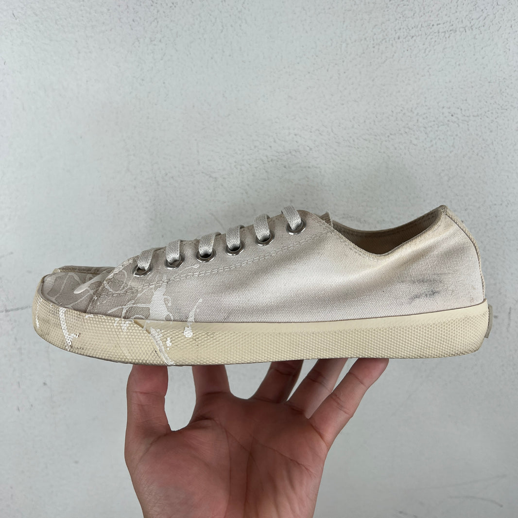Margiela White Painted Tabi Sneakers
