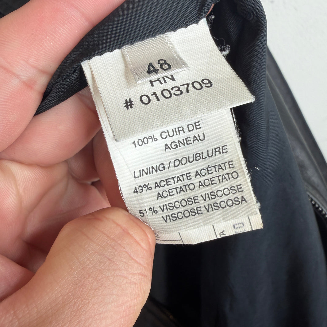 Armani Lamb Leather Zip Up Coaches Jacket