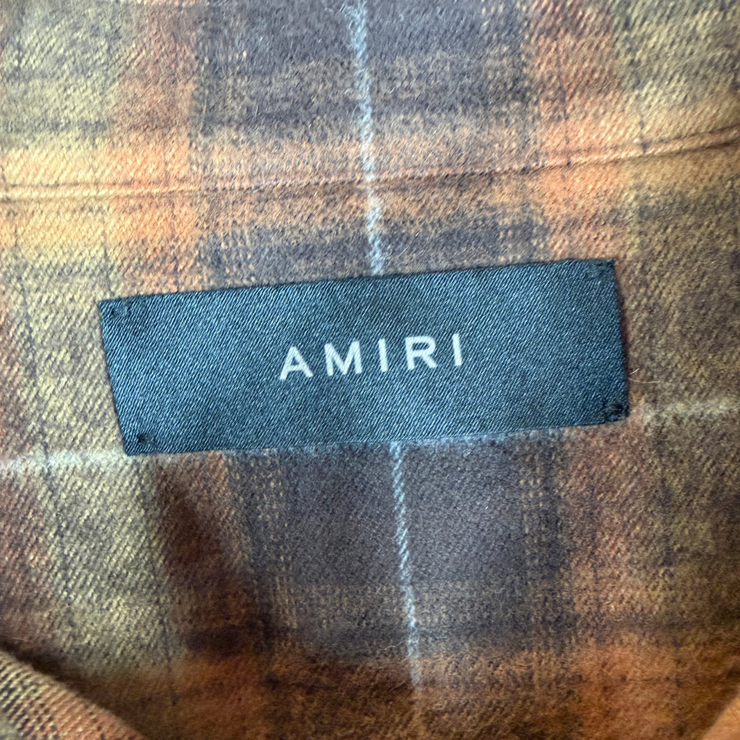 Amiri Brown 21 Star Patch Flannel