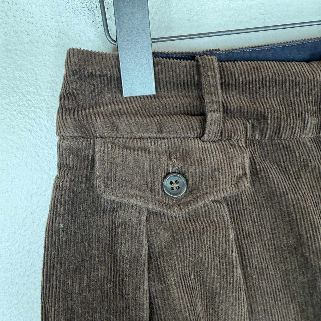 Engineered Garments Pleated Brown Corduroy Baggy Pants