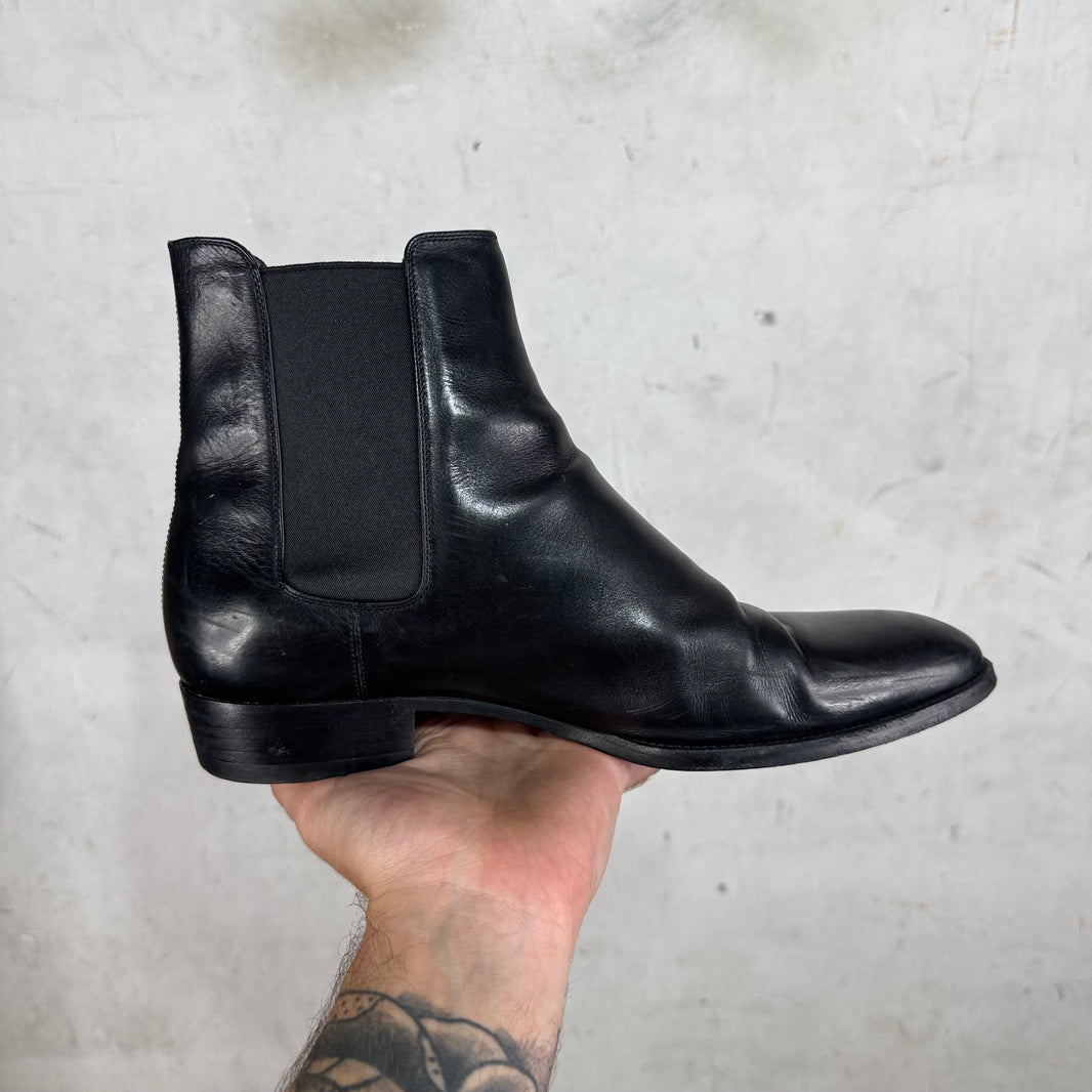 Saint Laurent Black Leather Chelsea Boots