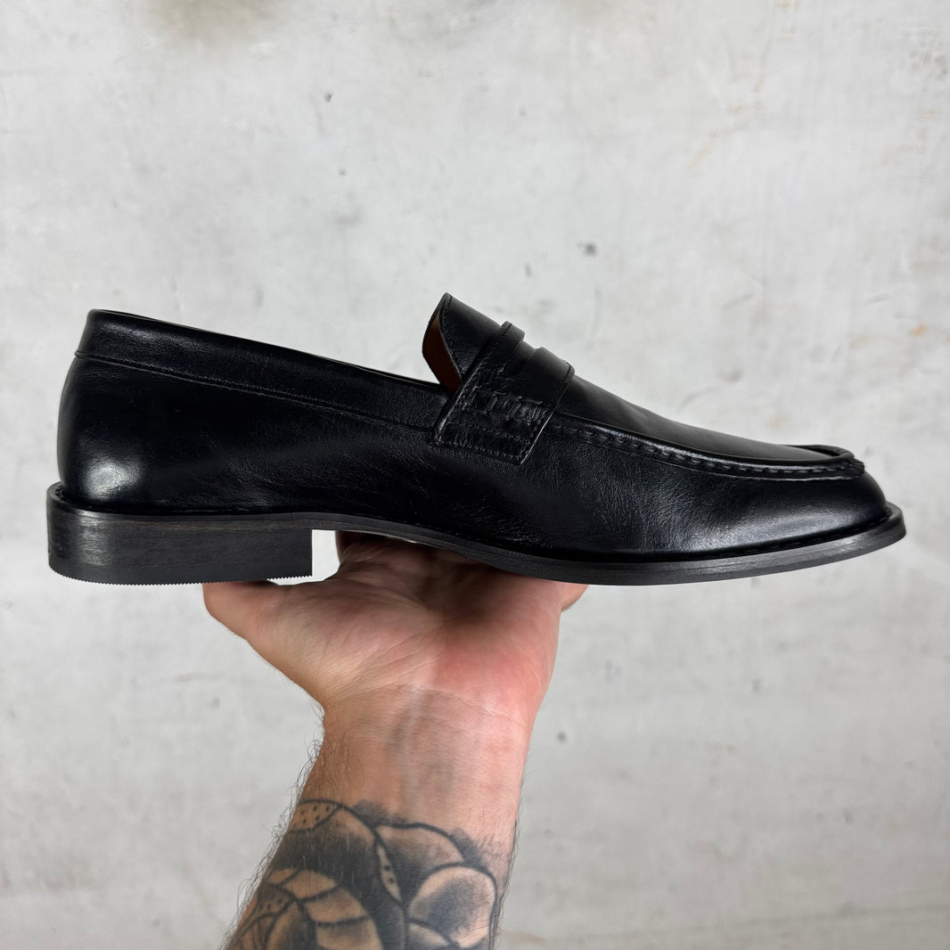 Our Legacy Black Leather Light Loafers