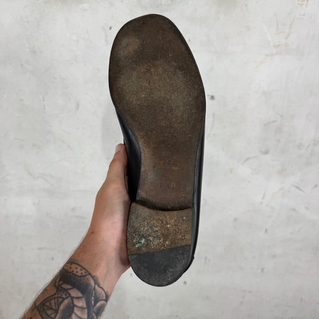 Gucci Leather Horse Bit Loafers