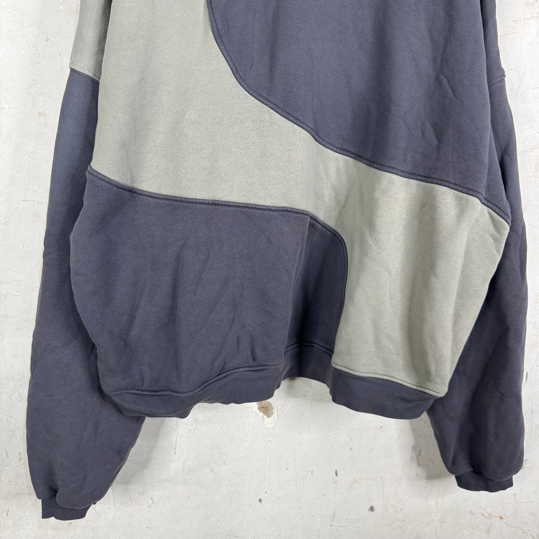 ERL Grey Paneled Boxy Hoodie