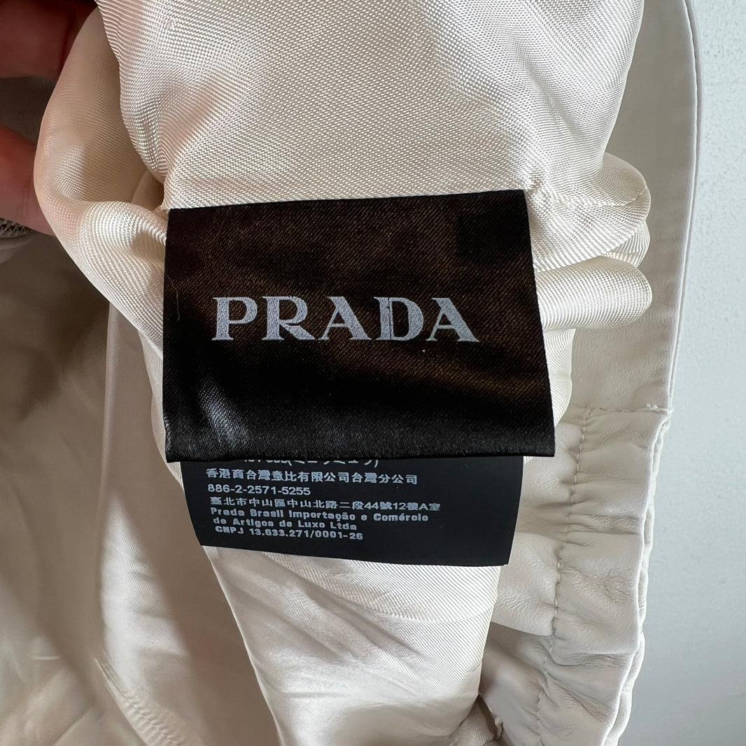 Prada White Nappa Lambskin Jacket