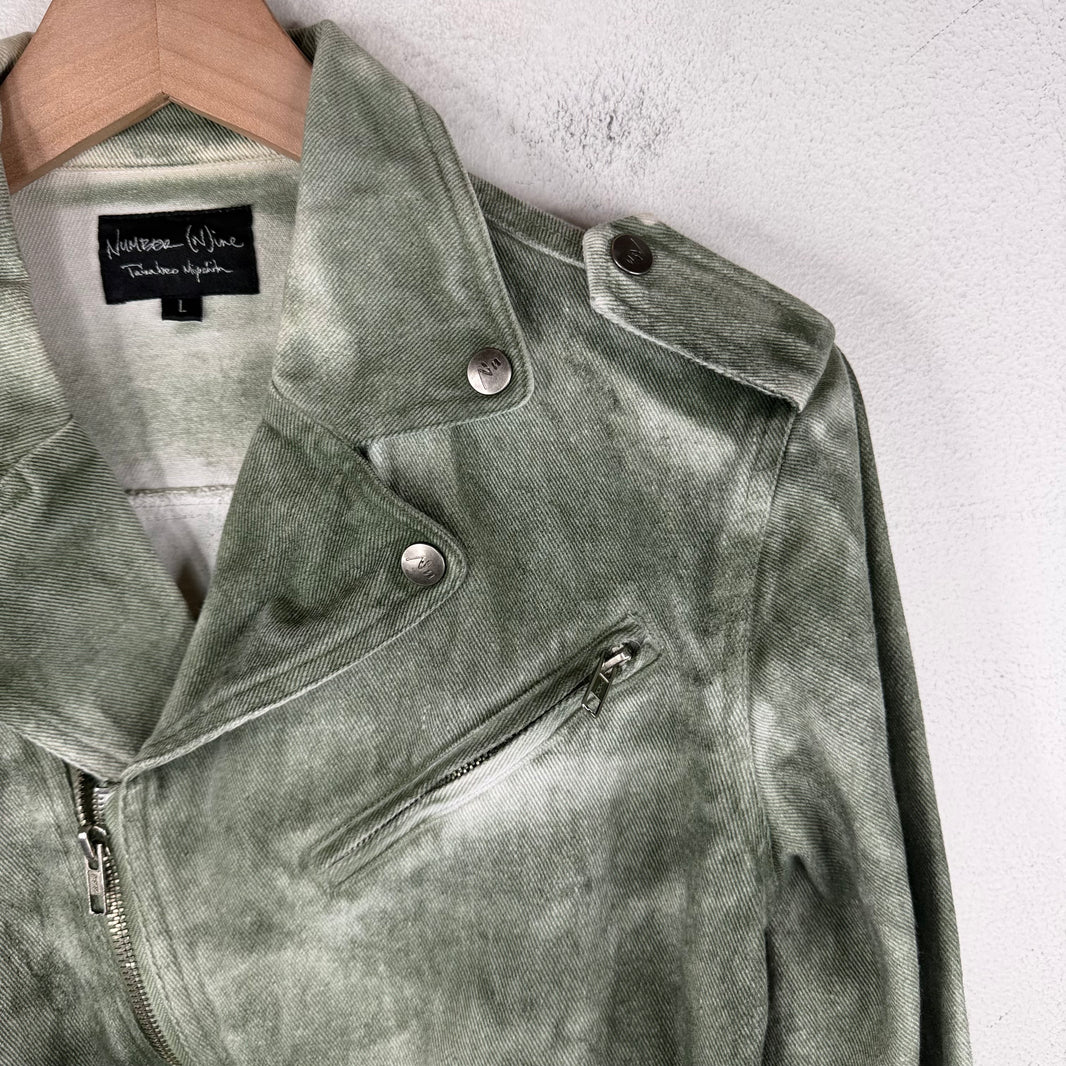 Number (N)ine Denim Green Painted Jacket