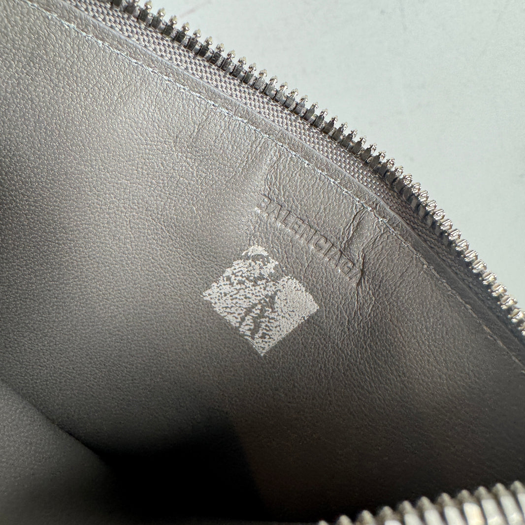 Balenciaga Gray Zipped Card Holder Wallet