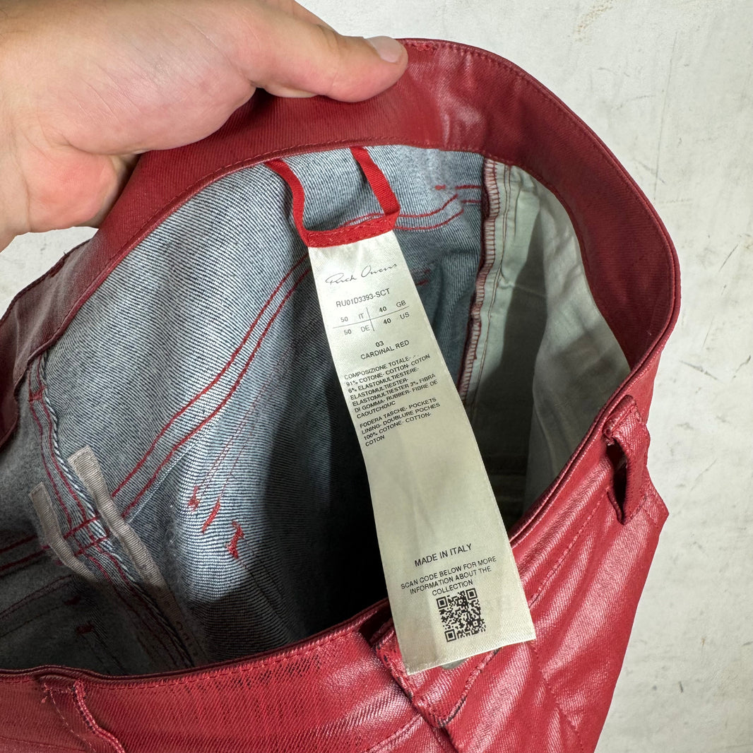 Rick Owens Lido Waxed Tapered Jeans