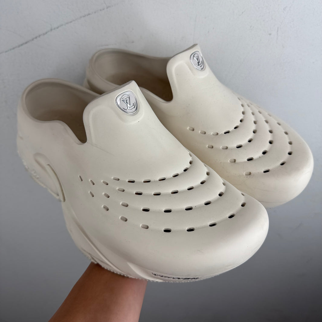 Louis Vuitton White Shark Mules