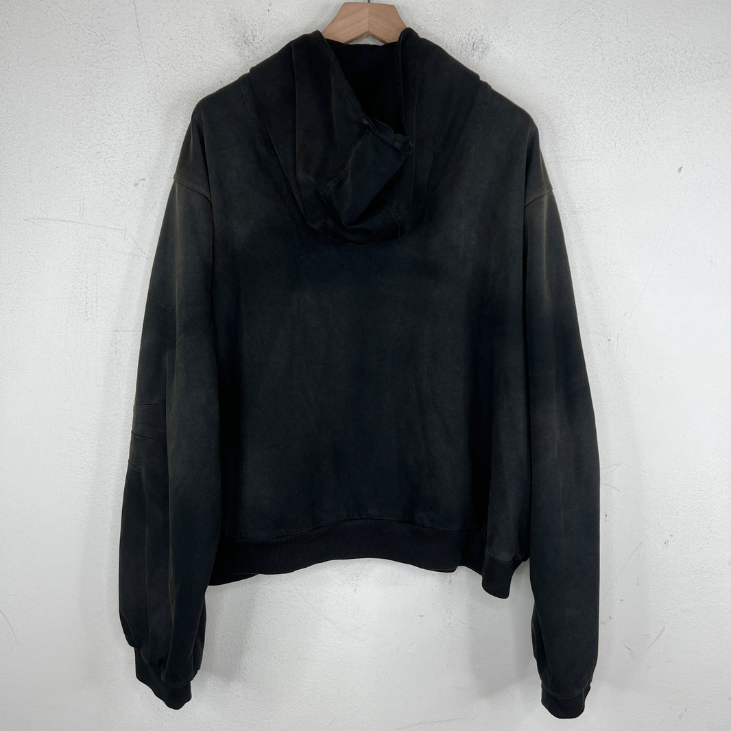 424 Black Double Crest Embellished Hoodie