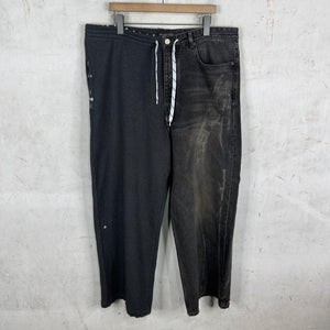 Balenciaga Hybrid Sweatpant/ Denim Drawstring Pants