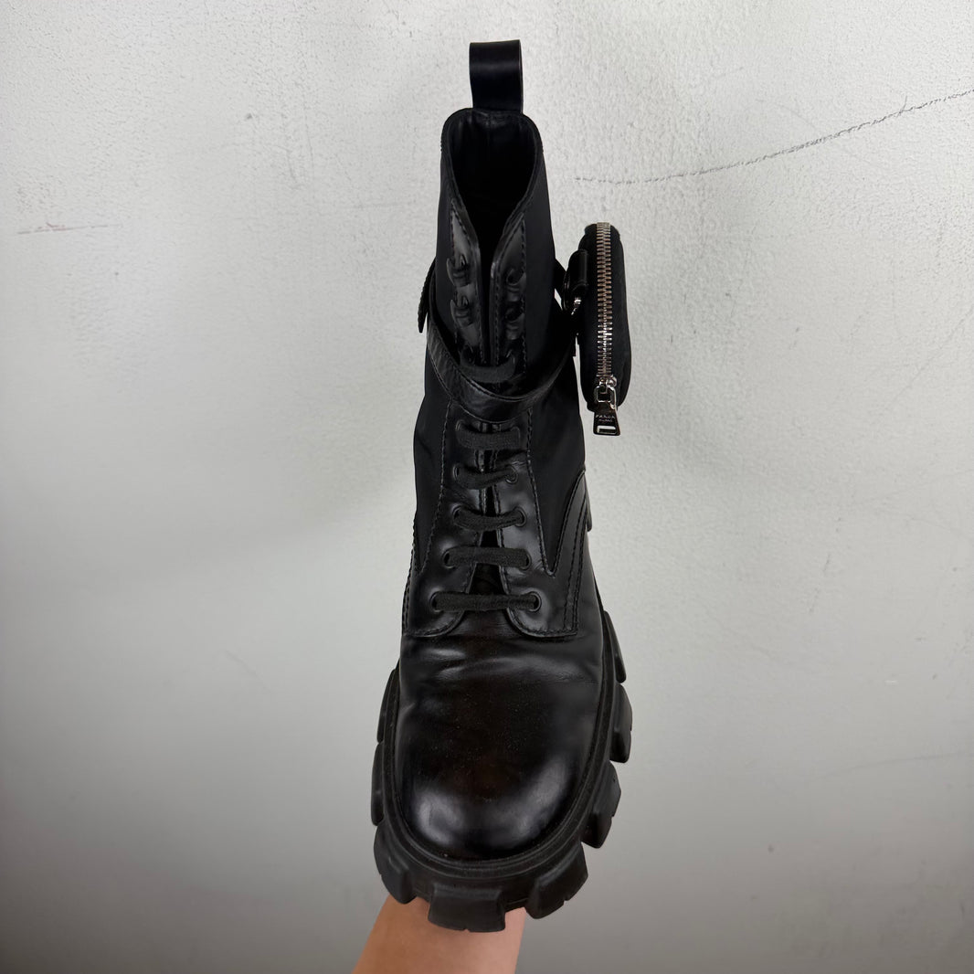 Prada Monolith Cargo Combat Boots